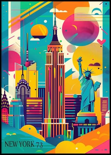 Dekomundo NYC Plakat 73 Poster, 50x70 cm zum Einrahmen moderne Wanddekoration für Wohnzimmer, Schlafzimmer und Büro