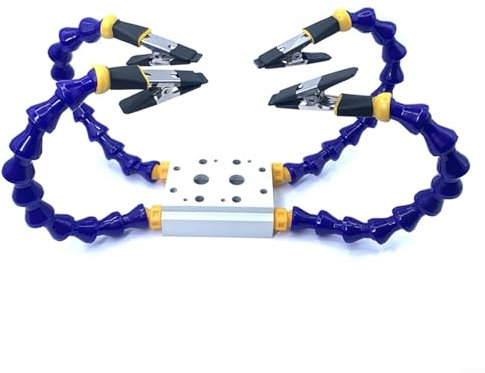 Flexible Helping Hands Soldering Station Third Hand Soldering Station Tool PCB Holder Accessories Helping Hand Stand with Table Clamp for Electronic Repair Craft Figurine DIY Soldering Tools(4 claws)