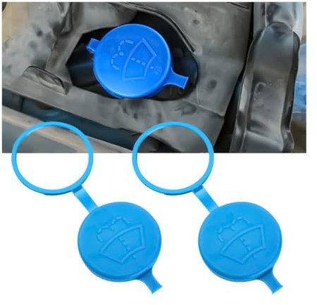 Adunsiaoto 2 Pieces Windscreen Washer Cap, Lid for Windscreen Washer Fluid Reservoir, Replacement Car Washer Bottle Cap for Wiper Fluid Reservoir, Automobile Fluid Bottle Cover(Hard)