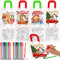HOWAF 12 Weihnachten Stoffbeutel zum Bemalen, Weihnachtstüten Weihnachts Tüten Non-Woven Taschen zum Bemalen & 24 Farbe Buntstifte für Basteln Weihnachten Kinder, Geschenktüten Weihnachten Geschenk