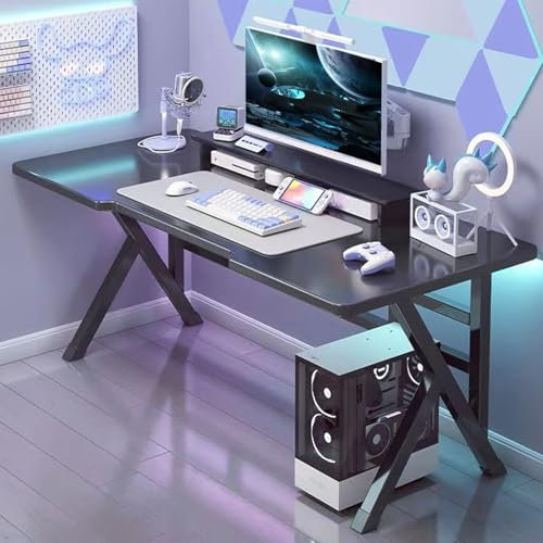 Wilitto K Shaped Gaming Table, Ergonomic PC Laptop Workstation Desk for Home Office & Bedroom - 100x60cm