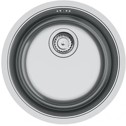 Fregadero redondo de acero inoxidable Franke Rondo ROX 210.38 de 43,9 cm para montaje bajo encimera, enrasado y sobre encimera 127.0688.778