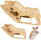 NAVESO Hamster Haus aus Holz, Hamster Tunnel Unterirdisch Holz, Hamster Versteck Unterirdisch, Hamster Spielzeug Hamsterhaus Kletterleiter, Hamster Käfig Dekoration, Zwerghamster Zubehör für den Käfig