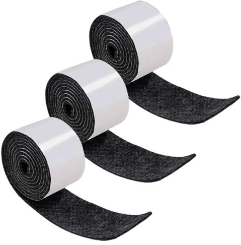 COYUN 2 Rollos Fieltro Adhesivo Muebles 100cmx2cm), Protector Pared para Sillas, Deslizadores de Fieltro para Sillas, Almohadillas de Fieltro Autoadhesivo Negro