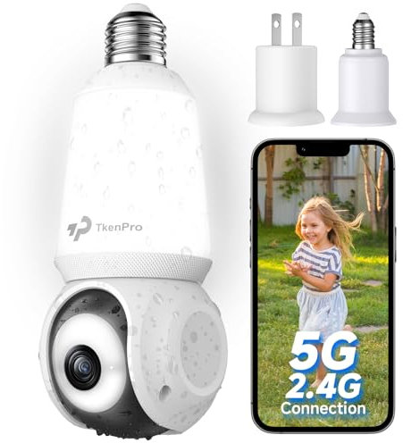 TKENPRO - 2K Outdoor Security Camera, 5G & 2.4G WiFi Wireless Cameras for Home Security with Adjustable LED Lights, IPX6 Waterproof, 360° Motion Tracking and