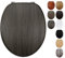 Fanmitrk Dark Grey Toilet Seat Wooden, MDF Moulded Wood Toilet Seat with Adjustable Zinc Alloy Hinges with Bottom Fixings, Easy to Clean and Install (JHE151-3A-02)