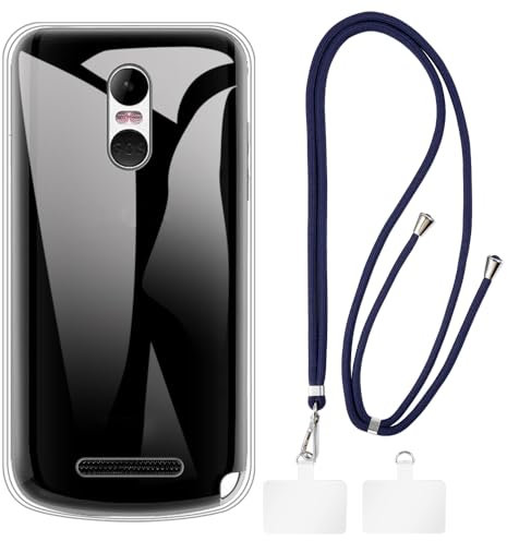Custodia TPU con Tracolla/Collana a Spalla Compatibile con Brondi Amico Smartphone 4G, Cover Protettiva Antiurto con Laccio Regolabile