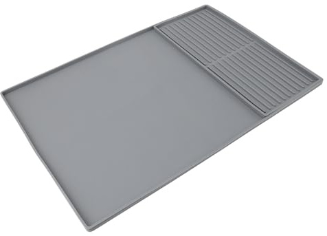 Silikon Kaffeebar Matte mit Wärmeisolierung, Dual Zone Trocknungsmatte &