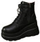 Scarpe da donna in stile punk con lacci tacco altezza 9 CM scarpe con plateau donna gotico caviglia stivali rock decorazione metallo scarpe da ginnastica donna, Colore unico, 37 EU