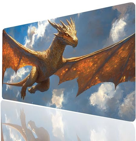 Dragon Mouse mat Fantasy Gaming Mouse Pad Large 28x12x0.12in Stitched Edges Washable, Desk Mat Non-Slip Rubber Base, Mousepad Improves Speed Precision for Laptop PC Wireless Keyboard Model-06152