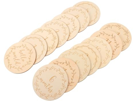 NUOBESTY 14pièces Disques Jalon pour Cartes Photos De Garçon Fille Décoration De Fête avec Cartes Jalon Disques