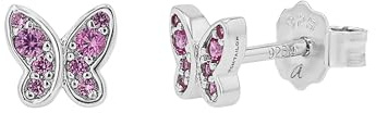 TOM TAILOR - Mädchen Ohrringe 925 Silber - mit Zirkonia Stein - Schmetterling Ohrstecker