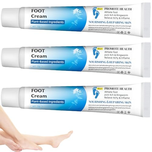 Crema per Il Piede D'Atleta,3pcs Crema per La Cura dei Piedi,Crema Antimicotica per Piedi e Pelle,Deodorante per I Piedi,Rapido Sollievo da Prurito e Desquamazione,15g