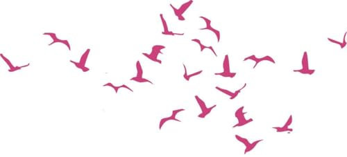 CLICKANDPRINT Aufkleber » Vogelschwarm, 50x22,3cm, Pink • Wandtattoo / Wandaufkleber / Wandsticker / Wanddeko / Vinyl