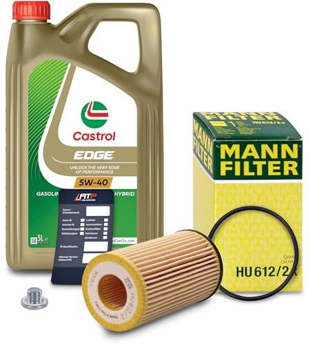 1x Ölwechsel Set - MANN ÖLFILTER + 5 L CASTROL EDGE FST 5W-40