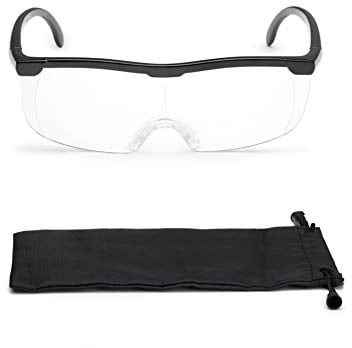 FALINGO Lupenbrille Vergrößerungsbrille Leselupe Lupe auf der Nase optische Vergrößerung auf 200% (Schwarz)
