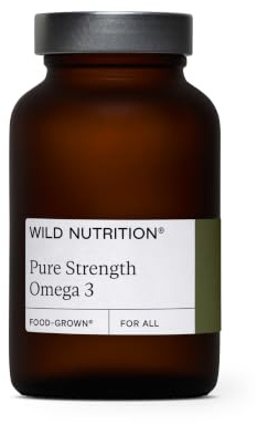 WILD NUTRITION Pure Strength Omega 3 | Brain, Vision & Heart Health Support, Fish Oil Fatty Acid Supplement with 250 mg of DHA & EPA, 1 Month Supply