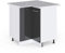 Vicco Eckunterschrank R-Line, Anthrazit Hochglanz/Weiß, 75.6 cm, AP Marmor