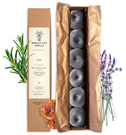Duftkerzen aus Sojawachs mit Lavendel, Myrrhe, Rosmarin für Aromatherapie - natürliches handgemachtes Geschenk zum Gerburtstag, Valentinstag, Weihnachten - 6 Stk.