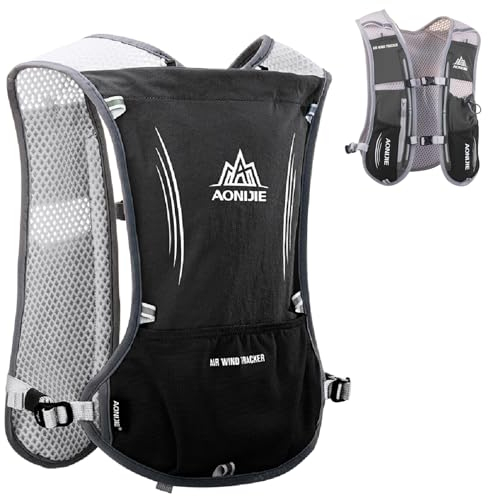 Azarxis Sac à Dos Hydratation 5L Gilet d'Hydratation Sac Trail Léger pour Homme Femme Marathoner Cyclisme Randonnée Escalade (Noir)