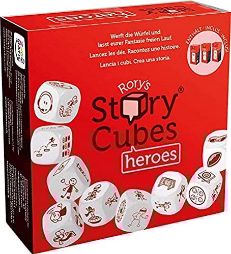 Zygomatic | Story Cubes – Heroes | Familienspiel | Erzählspiel | 1-12 Spieler | Ab 6+ Jahren | 20+ Minuten | Deutsch