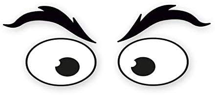 Aufkleber Augen in Schwarz I Schielender Blick I selbstklebend I wetterfest und UV-Beständig I kfz544