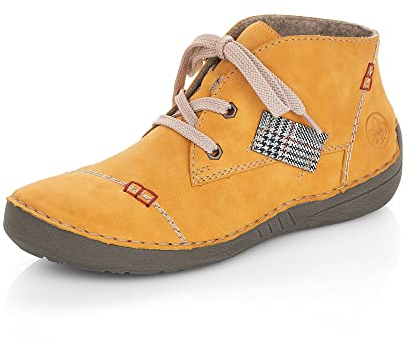 Rieker Damen Bequemschuhe 52543, Frauen Schnürschuhe,straßenschuhe,Strassenschuhe,Schnuerung,lace-up Shoes,Low-tie,bequem,gelb (69),37 EU / 4 UK