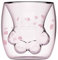 QMZDXH Tasses de Patte de Chat À Café, Tasse Mignonne Pied Chat Verres Isolés à Double Paroi Tasse à Expresso, pour Bureau et Personnel Lait Café/Thé en Verre