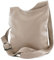 modamoda de T221 Damen Leder Umhängetasche Schultertasche Medium handmade in Italy, Farbe:Taupe
