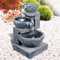 Gartenbrunnen, Brunnen, Zierbrunnen, Zimmerbrunnen, Springbrunnen, Brunnen mit LED-Licht 230V Wasserfall Wasserspiel für Garten, Gartenteich