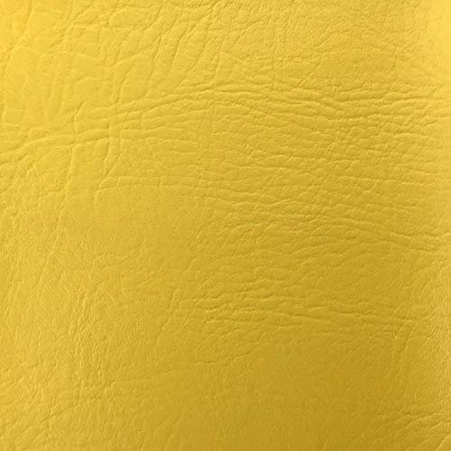 Leatherette Vinyl Upholstery Fabric Fire Retardant FR Faux Leather A4 A5 Sheets (Yellow, A4 Sheet)