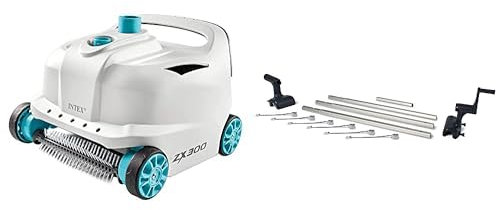 Intex Nettoyeur de Piscine Automatique Zx300 Deluxe & Enrouleur bâche à Bulles pour Piscine rectangulaire de 2,74m à 4,88m