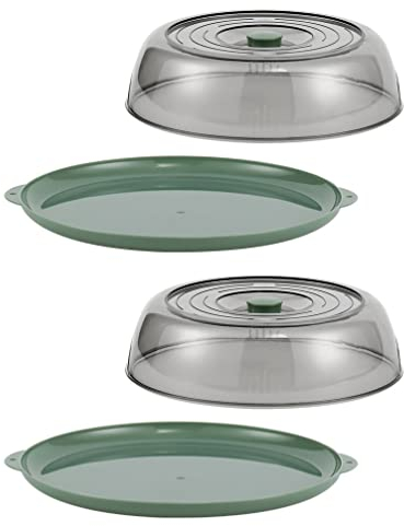 Kunststoff Food Cover Zelt: 2 STÜCKE Food Screen Protector Gelb Dessert Display Kuppel Kunststoff Runde Kuchen Stand Base Dampfendes Gemüsekocher for Küchenfutter Mahlzeiten Warme Halten Cover