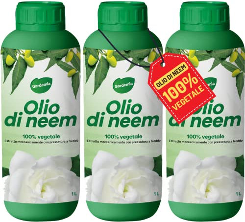 Gardemia Olio di Neem per Piante 3 Litri 100% Vegetale Azione Naturale contro varie Avversità Giardino Casa Multiuso Estratto Meccanicamente con Pressatura a Freddo Straordinarie Proprietà Naturali