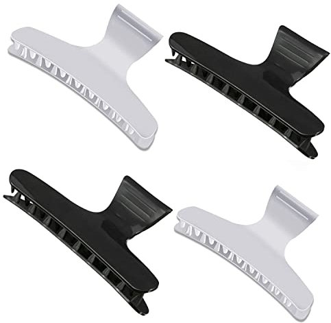 AKH® 4 fermagli per capelli a farfalla,8 cm,morsetti per parrucchiere a farfalla,accessori per lo styling dei capelli per donne e ragazze,artiglio per capelli a farfalla (bianco e nero)