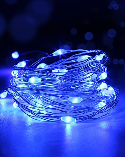 Yizhet 3m LED Lichterkette 30er Micro LED Draht Lichterketten mit Micro-USB, Kupferdraht für Schlafzimmer, Party, Garten, Halloween, Hochzeiten (Blau)