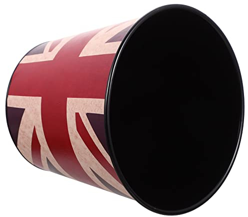 GANAZONO Auto-Dekor Vintage Leder Mülleimer Retro Toilletpapier Mülleimer Korb Papierkorb Mülleimer für Badezimmer Schlafzimmer Büro Britische Flagge Tischabfalleimer Vintage Usa Flagge