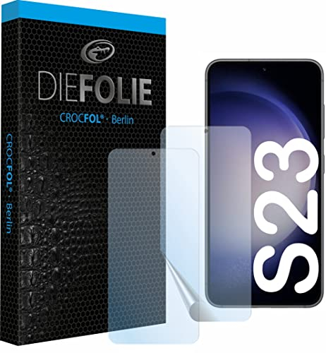 Crocfol DIEFOLIE für Samsung Galaxy S23 - [2 St.] - selbstheilende Premium 5D Langzeit-Premium Schutzfolie - vom Testsieger
