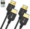 Stouchi Câble HDMI 2.1 Ultra Fin 8K 1,5m, Câble HDMI 2.1 Hyper Fin,Câble HDMI 8K Extrêmement Flexible,10K 8K120 4K120 144Hz,eARC HDR10 4:4:4 HDCP 2.2&2.3 Dolby Compatible avec PS5/Xbox/LG 2 Paquets