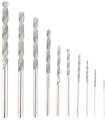 Ensemble de 10 Forets Hélicoïdaux à Pointe de Diamant, Forets Hélicoïdaux Durables pour Carrelage en Verre 0,8 Mm 1,0 Mm 1,2 Mm 1,5 Mm 1,8 Mm 2,0 Mm 2,5 Mm 3,0 Mm 3,5 Mm 4,0 Mm