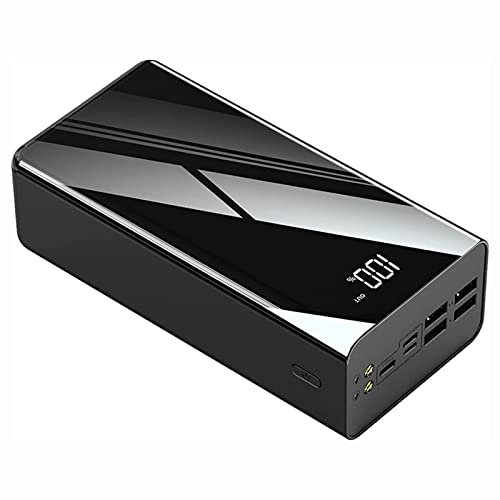 fUfIzU Caricabatterie Portatile 40000-80000Mah Power Bank, Batteria Ad Alta capacità con Display, può Caricare 4 Dispositivi Contemporaneamente, Ricarica Rapida,Nero,40000mAh