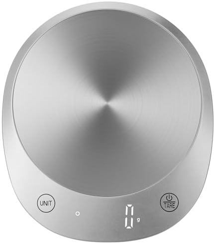 Homebuds 22lb Digital Kitchen Scales in 1g, High Precision Assured by Scales Kitchen Professional Factory SINCE 2001, Food Scales for Cooking and Baking, LED, 3*AAA Included, Silver