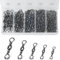 Realure 200 Pcs Rolling Fishing Swivels 5 Sizes Swivels for Carp Fishing Accessories Swivels 6# 8# 10# 12# 14# Barrel Fishing Connector Swivel for Sea Fishing, Fishing Line, Hooks Swivels