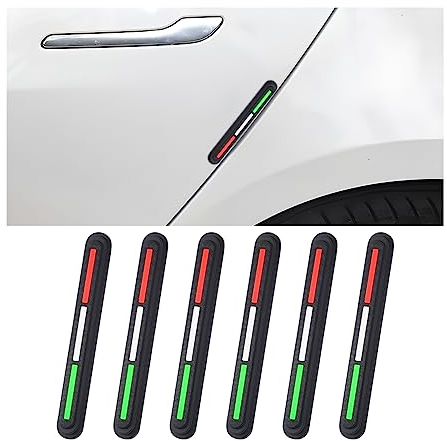 JNNJ 6 Stücke Auto Türkantenschutz Aufkleber, Universal Auto Kantenschutz Anti Scratch, Antikollisions-Türschützer, Passend Für Die Meisten Autos(Rot-Weiß-Grün)