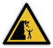 Warnzeichen (W053) Warnung vor Steinschlag von instabiler Klippe - Dreieckiges Warnschild - Signalgelb (RAL 1003) nach DIN EN ISO 7010