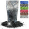 Oniro Art 400g – 800g Mirrored 1-4mm Crushed Glass Chips Reflective Granules Gravel Chunks Broken Stones Vase Filler Garden Plants Resin Irregular (Black, 400g)