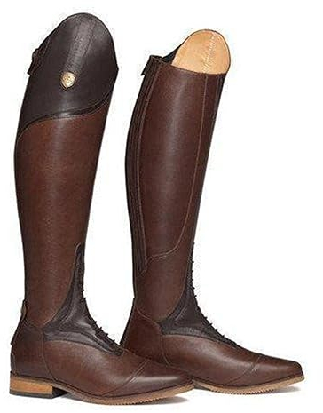 Stivali da Equitazione Lunghi Stile Western da Uomo - Alti al Ginocchio Unisex di Grandi Dimensioni - Scarpe da Cavaliere per Primavera Autunno all'Aperto, Marrone, 40 EU