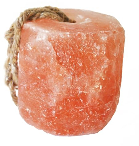 kathson Himalayan Salt Lick Salt Block on Rope for Horse Animals Mineral Salt Licks Natural Pink Licking Salt for Horses Deer Cattle Sheep and Other Livestock (1 Pcs,2.4-3.3 lbs)