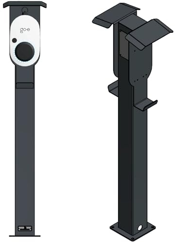 DIE-LADESÄULE - DUO-Ladesäule, Standfuß, Stele, Base für 2x Fronius Wattpilot Wallbox - aus Edelstahl - mit Dach und Kabelhaken - pulverbeschichtet - anthrazit - deutsche Herstellung