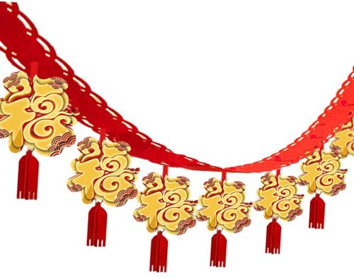Harilla Guirlande de Nouvel an du Dragon Chinois, 9,8 Pieds, décoration de fête du Printemps, décoration de Salle pour Salon, Chambre à Coucher, légère, c